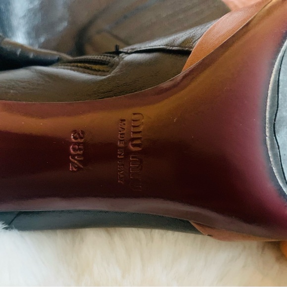 Mui Mui women’s black knee high leather boots. - Picture 2 of 2